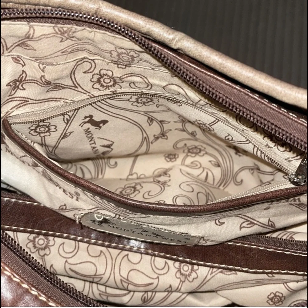Vintage Montana West Brown Pink Tan Concealed Weapon Bag New Without Tags - Picture 12 of 17